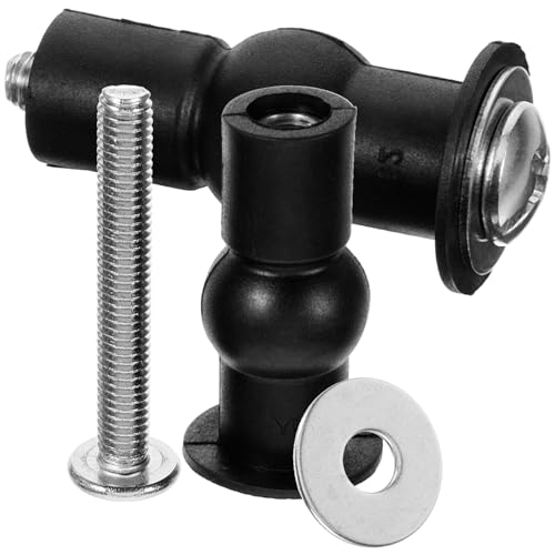 LOORGVEL 2個 トイレ便座取付ボルト 耐久性ゴム鋼製 便座固定用膨張ネジ トイレカバーゆるみ防止 水漏れ防止機能付き ユニバーサル互換性