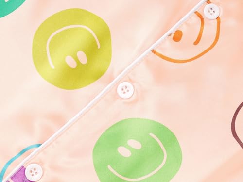 Beezizac Silky Satin Pajama Long Sleeves Set For Little & Big Girls Trendy Button 2-Piece Outfit Kid Sleepwear Size 6-163