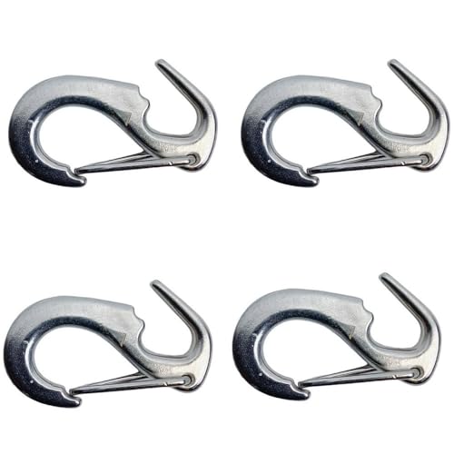 Prolinemax 4 Pcs Marine Stainless Steel T316 2-1/2''L Wire Lever Open End Snap 280 Lbs WLL