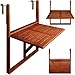 Casaria® Balkontisch klappbar wetterfest Holz FSC®-Zertifiziert 40kg Belastbarkeit 65x45cm Klapptisch Balkon Garten Tisch Geländer Terrasse Akazie
