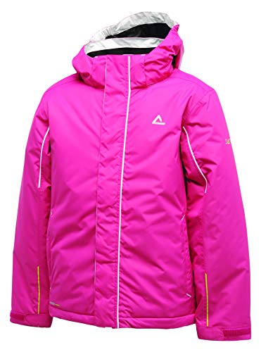 Dare2b Affable Kids Boys Girls Childrens Unisex Hooded Waterproof and Breathable Insulated Ski Jacket/Coat (Fuchsia, Youth 15 Years