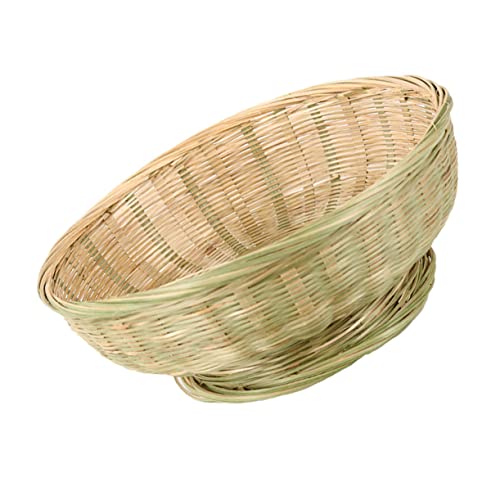 DECOMELODY 竹細工おしゃれ竹製収納バスケット 軽量持ち運び便利 実用的な野菜フルーツ水切りかご 家用中
