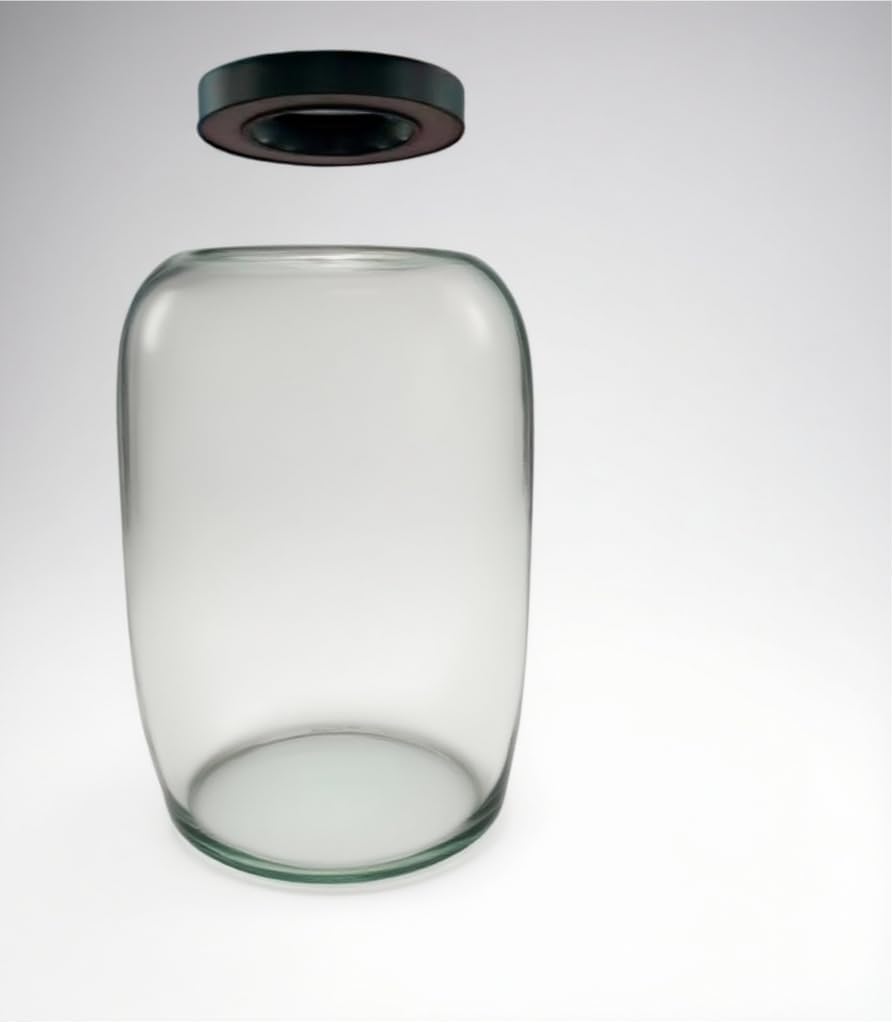 Glass Plant Terrarium, 5 Times Larger with Grow Light