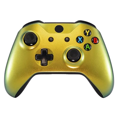 Image of eXtremeRate Gold Green Front Housing Shell Faceplate for Xbox One S & Xbox One X Controller (Model 1708) - Controller NOT Included