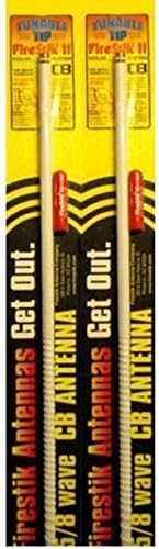 LOT OF 2 Firestik II FS3-W 5/8 Wave 650W TUNABLE TIP CB Radio Antenna (WHITE)