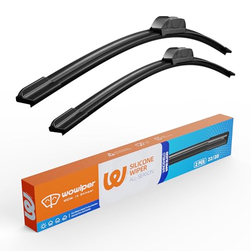 Image of 22 inch+20 inch Silicone Wiper Blades Replacement for Toyota Tacoma 2022-2017 /Jeep Compass 2017-2007 /Chevy Malibu 2008-2004,22 and 20 inch Windshield Wiper Blades for My Car (Set of 2)