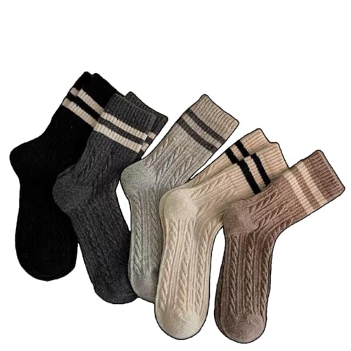 Novelty Socks For Women Striped Retro Crew Socks Sporty Calf Socks Casual Cotton Socks Women (5-pairs b,Acrylic)