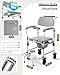 Hybodies Shower Chair with Wheels, Bedside Commode Wheelchair with Flip-up Armrest, 330lbs Heavy Duty Rolling Bath Chair for Handicap, Elderly & Injured, 5