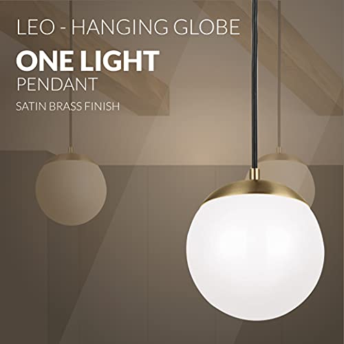Sea Gull Lighting 6024-848 Leo Globe Pendant Hanging Modern Fixture, One - Light, Satin Brass #TOP4