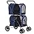 VIAGDO Double Pet Stroller for Small Medium Dogs & Cats, Detachable 4 Wheels Cats Stroller Double Dog Stroller with 2 Portable Travel Carrier/One-Hand Folding/Suspension System