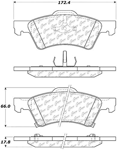 Image of Centric 106.08570 POSI-QUIET XT Automotive Front Brake Pads for Select 2001-2007 Chrysler (Town&Country, Voyager), 2001-2007 Dodge (Caravan, Grand Caravan)