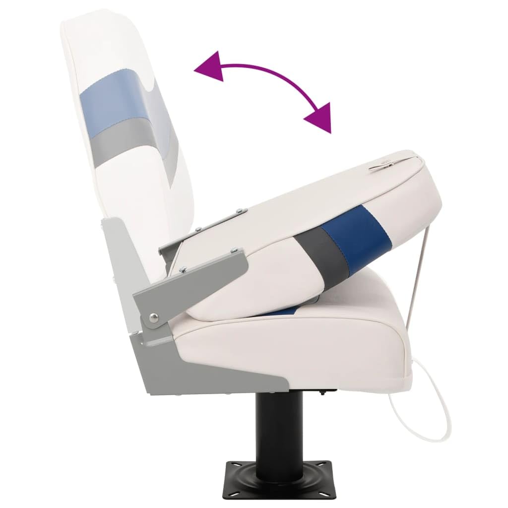vidaXL Set de Asientos Plegables para Barco 2 uds con Respaldo Alto, Silla de Barco, Asiento de Barco de capitán, Silla de Barco Plegable