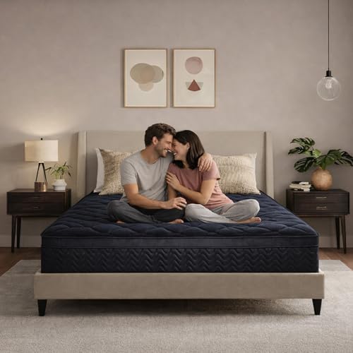 QOFYU 12 Inch Full Size Mattress 54”Wx75”L, Black Individual Pocket Spring Innerspring Mattress with Motion Isolation & Pressure Relief, Mattress in a Box