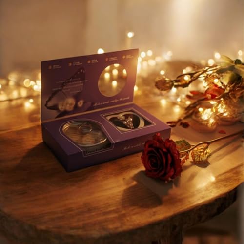 SAUDEEP INDIA Valentine Day Gift for Women Girls Wife Girlfriend | Romantic Elegant Love Present for Valentine’s Day | Cute Decorative Surprise Gift to Loved One (Pearl Box with Rose)