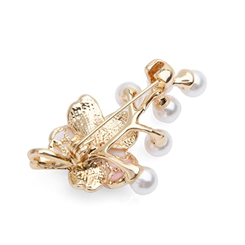 Broche perle de simulation et rose délicate, accessoire de mode pour dames - 3