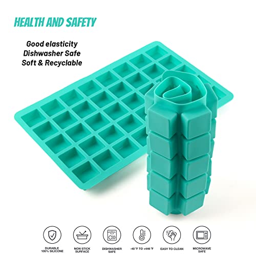 Image of Sakolla 2 Pack Caramel Candy Molds, 40 Cavities Square Cube Silicone Molds for Chocolate, Candy, Ice Cubes, Gummy, Ganache, Jelly, Truffles