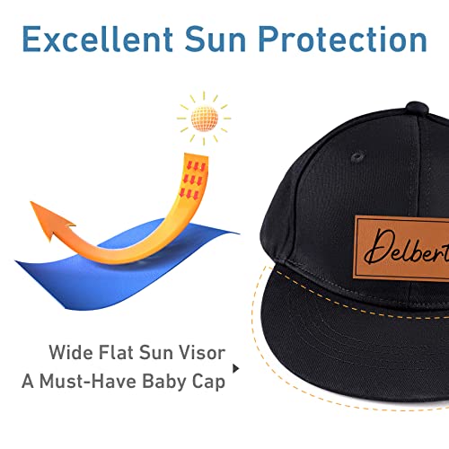 Custom Toddler Baseball Cap: Personalized Name Baby Flat Bill Hats - Sun Protection Girls Snapback Hats 0-12 Years3