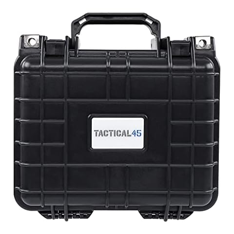 Tactical45 Plastic Case with Foam Black Hard Carrying Case 10.6 x 9.7 x 6.9-inch Padded Case for Camera Gear and Tools Cover