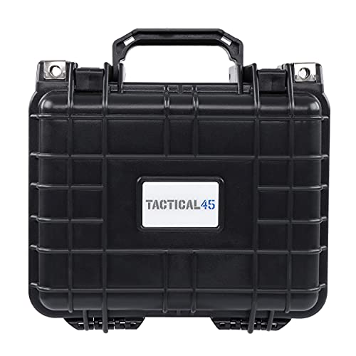 Tactical45 Plastic Case With Foam Black Hard Carrying Case 10.6 X 9.7 X 6.9-Inch Padded Case For Camera Gear And Tools #TOP9