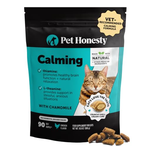 Image of Cat Calming Treats for Anxiety Relief - Dual Texture Crunchy Creamy Calming Chews for Cats - Feline Stress Relief Behavior Support for Travel, Vet Visits, Grooming, Separation Anxiety (90-Day Supply)