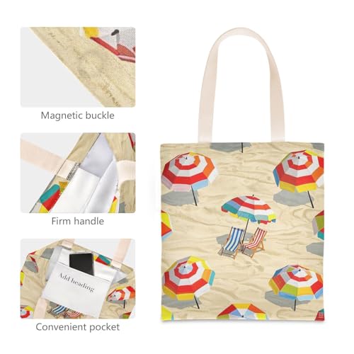 Summer Beach Loungers Cartoon Canvas laptop tote bag for women with handles Canvas Shopping Tote Bags Cloth Bags for Teachers Bolsa de lona4