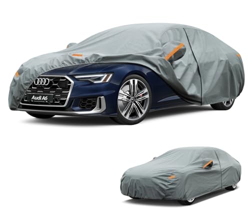 Image of Kayme Heavy Duty Car Cover Custom Fit Audi A6, S6, RS6 Limousine(2004-2026), Waterproof All Weather for Automobiles, Full Exterior Covers Sun Rain UV Protection.