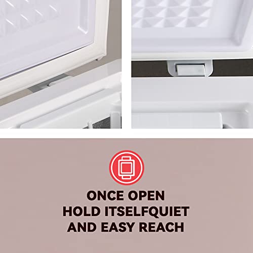 Chest Freezer Small Deep Freezers Wanai 3.5 Cubic Feet Mini Freezer White Free-Standing Top Door Freezer Removable Storage Basket Compact 7 Temperature Control Energy Saving For Office Dorm Or Apartment #TOP2