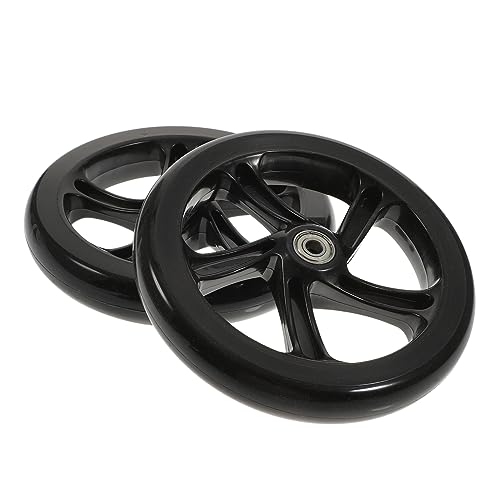 NULYLU 2pcs High Elastic PU Scooter Replacement Wheels for Electric Scooters Durable Wear Resistant with Bearings for Sports and Parent Interaction