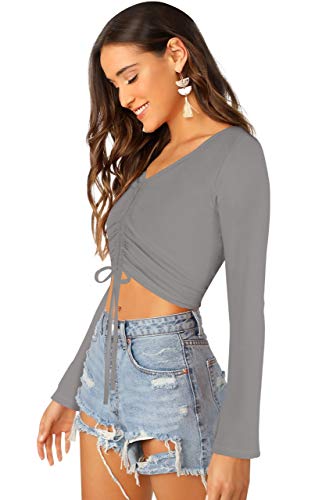 Image of AVINA Women Casual V-Neck Crop top