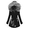 Women Winter Coats Mid Length Sherpa Lined Warm Heavy Jacket Thickened Windproof Quilted Parka Outerwear With Fur Hood