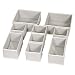 KIMIANDY foldable closet fabric drawer organizer Cloth dresser divider storage boxes Baskets Bins Containers for clothes, bras, sock, underwear, clothing, Lingerie, set of 4