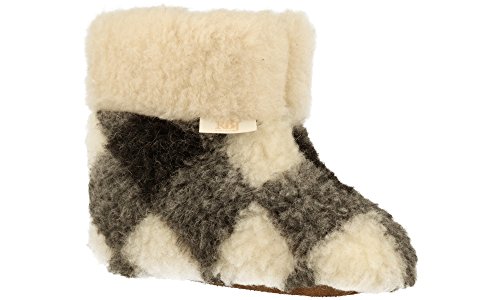 RBJ leather shoes Pantoufles Chauds Fabriqués avec De La Laine De Mouton Naturelle À 100% (41 EU, Gris 952)