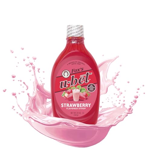 FOX'S U-BET Strawberry Syrup, Brooklyn Original, Kosher, 20 oz