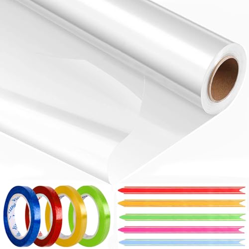 40cm x 30m Cellophane Wrap Roll Cellophane Roll with Pull Bows & Ribbon