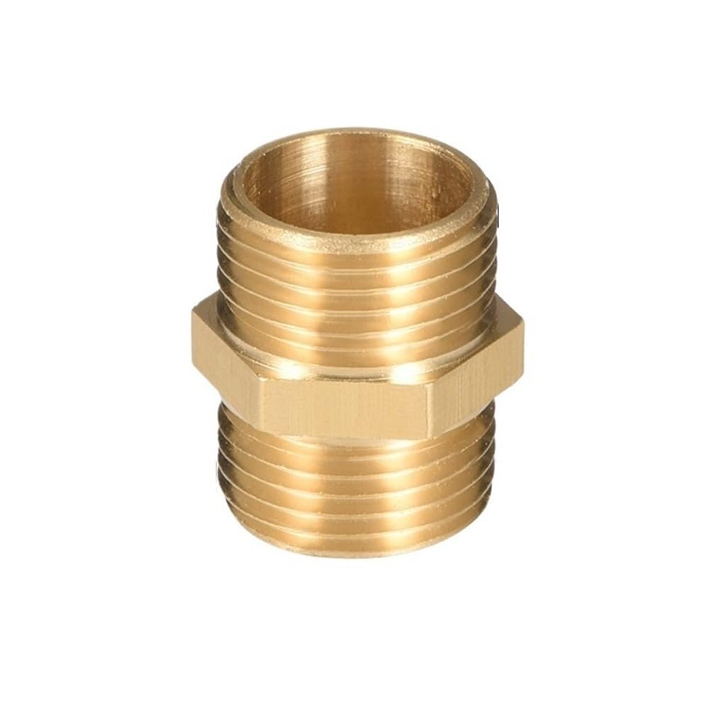 Samlng Men's One Color 1Pc Brass Pipe Hex Fitting Adapter, Nipple Connector Quick-Connect Plumbing Tube Joiner(3/8X3/8In)