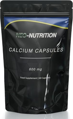 Neo Calcium Citrate Capsules - High Dose of Pure Calcium Citrate for Strong Bones & Teeth - 60 Capsules - Vegan & Additive-Free