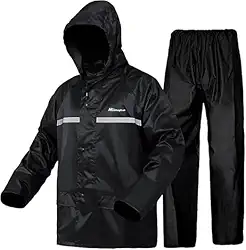 Capa de Chuva Motoqueiro Impermeável – Conjunto Completo com Jaqueta e Calça, PVC Reforçado, Ajuste Rápido, Leve e Durável – Ideal para Motociclistas e Ciclistas