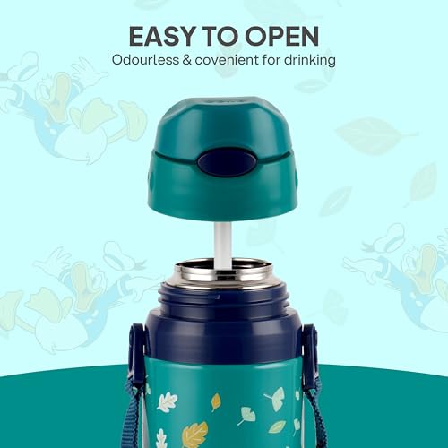 Image of CELLO Kidzbee Autumn 400 Pluto Design Insulated Kids Sipper Water Bottle 400 ml | Food Grade, 3D Touch & Feel Design, BPA Free, Leakproof Easy Press Open Flip Top Cap Insulated Kids Water Bottle