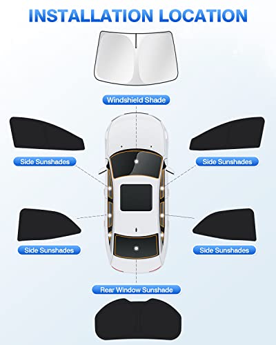 Image of Canvcle Window Shades for 2020-2026 Toyota Corolla Hatchback(NOT for Sedan) Accessories Windshield Sun Shade Side Rear Window Covers Sunshade Privacy Protection for Camping Keep Car Cool Black 6PCS