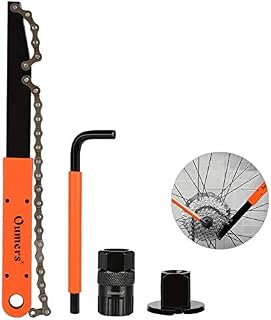 Oumers Bike Cassette Removal Tool with Chain whip and Auxiliary Wrench Bicycle Sprocket Removal Tools, Bicycle Cassette Lock Ring Removal Freewheel Remover Wrench Sprocket Remover