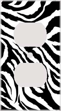 Jagged Zebra Skin Print Outlet Cover