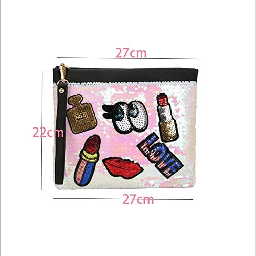 Image of MOCA Women's Stylish Trendy Elegant PU Sequins Mobile crossbody Clutch wallet Sling Shoulder Messenger bags for casual party evening ( Pinkish White )