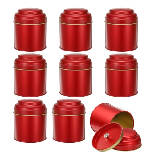 Boîtes de cuisine hermétiques pour protéger le thé de l'humidité, 9 grands bocaux rouges - 2