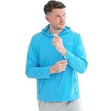 Shuanghu Men's UPF 50+ Sun Protection Shirts SPF Jacket UV Cooling Hoodie Long Sleeve Summer Clothing for Outdoor Hiking（Blue M