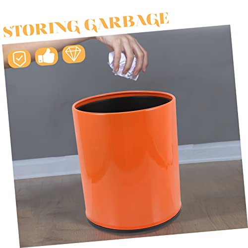 Caneca de basura rectangular de plástico color naranja miniatura 5
