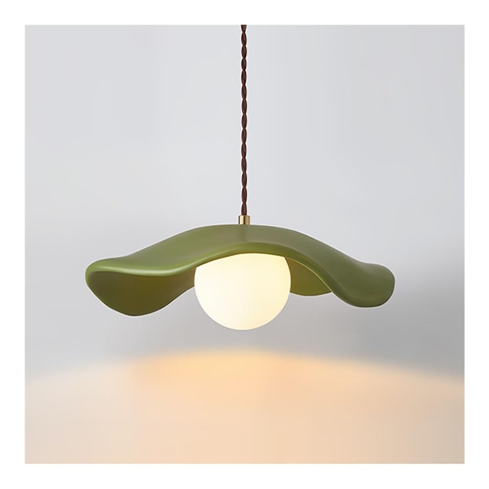 Lustre fleur japonais vert suspension résine réglable cuisine