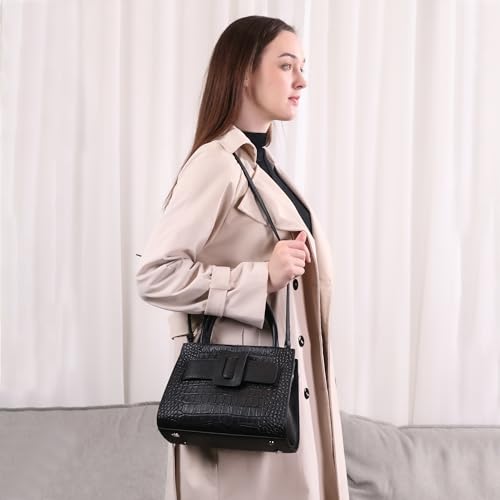 Crossbody Bags for Women Luxury Leather Shoulder Handbags in Black & Blue Trendy Satchel Purse for Everyday Use3
