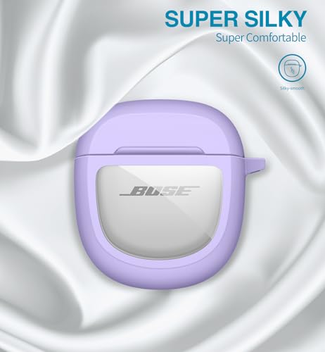 Image of SURITCH Protective Cases for Bose QuietComfort Earbuds II 2022 / QuietComfort Ultra /Ultra Earbuds 2nd Gen, Shockproof Case Cover for Bose QC ii 2 & Ultra Case Accessories with Carabiner, Purple