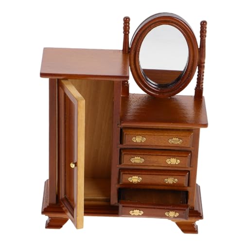 Kisangel Muebles para Casa De Muñecas Tocador Mesa En Miniatura para Casa De Muñecas Muebles Vintage para Casa De Muñecas Armario Congelador para Casa De Muñecas Muebles para Casa De
