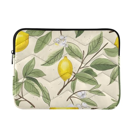 Funda Acuarela Limón Floral Amarilla para Laptop 13-14 Pulgadas